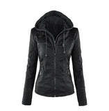 Hot autumn and winter women learn coat stitching motorcycle leather coat short section PU coat big size coat 3XL -7XL