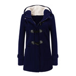 CALOFE Women Fashion Autumn Winter Thicken Cotton Coat Ladies Solid Hooded Warm Jacket Outerwear Female Padded Parka Overcoat