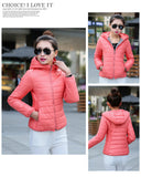 2019 Autumn Winter Women Basic Jacket Coat Female Slim Hooded Brand Cotton Coats Casual Black Jackets