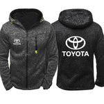 Hoodies Men toyota Car Logo Print Casual Hip Hop Harajuku Long Sleeve Hooded Sweatshirts Mens zipper Jacket Man Hoody Clothing