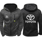 Hoodies Men toyota Car Logo Print Casual Hip Hop Harajuku Long Sleeve Hooded Sweatshirts Mens zipper Jacket Man Hoody Clothing