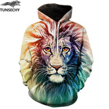 TUNSECHY Men/Women Hoodies With Hat Hoody Print Color Blocks Autumn Winter 3D Sweatshirts Hooded Hood Tops Wholesale and retail